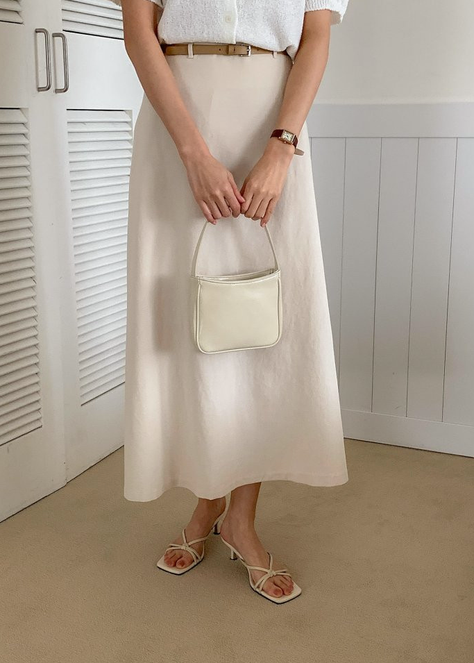 Cotton skirt with belt
