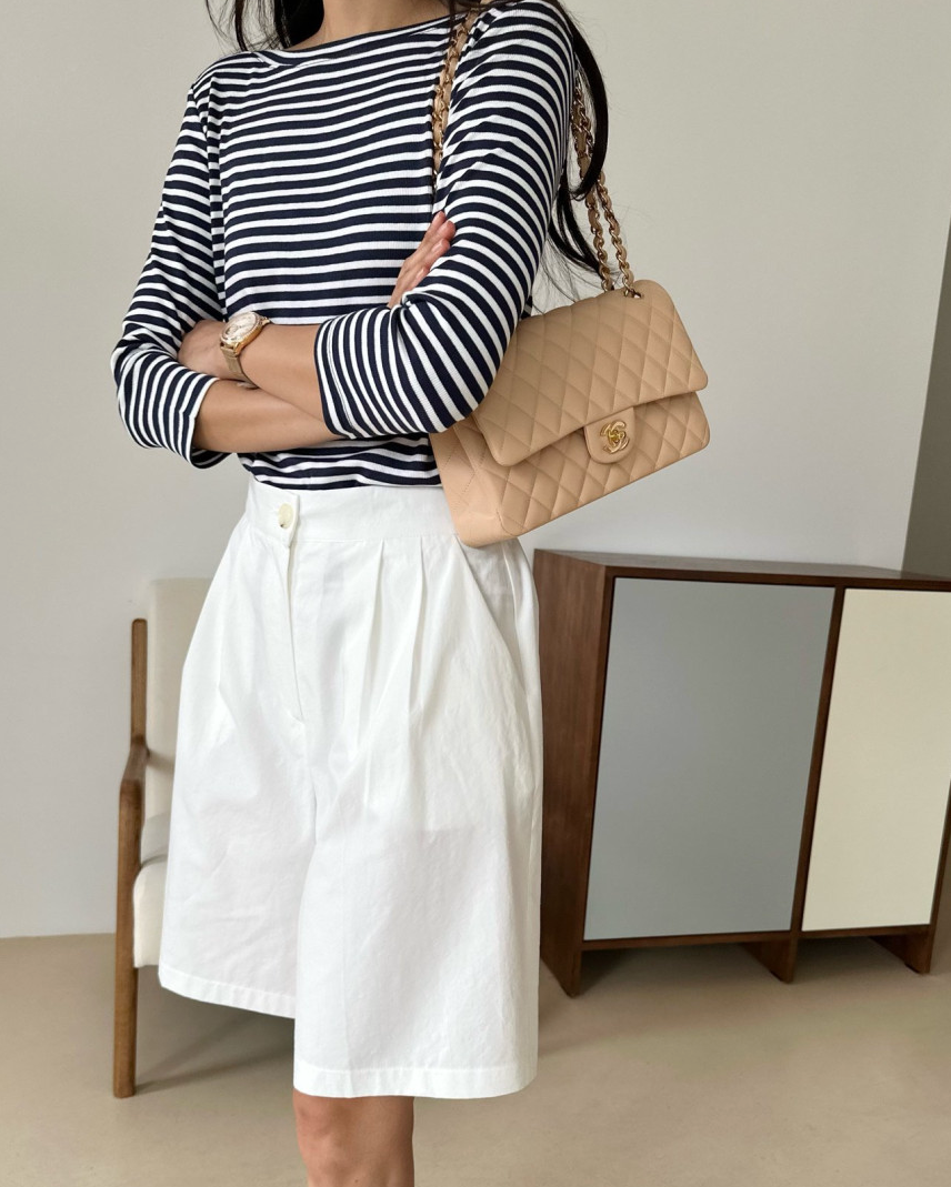 Boatneck striped tee