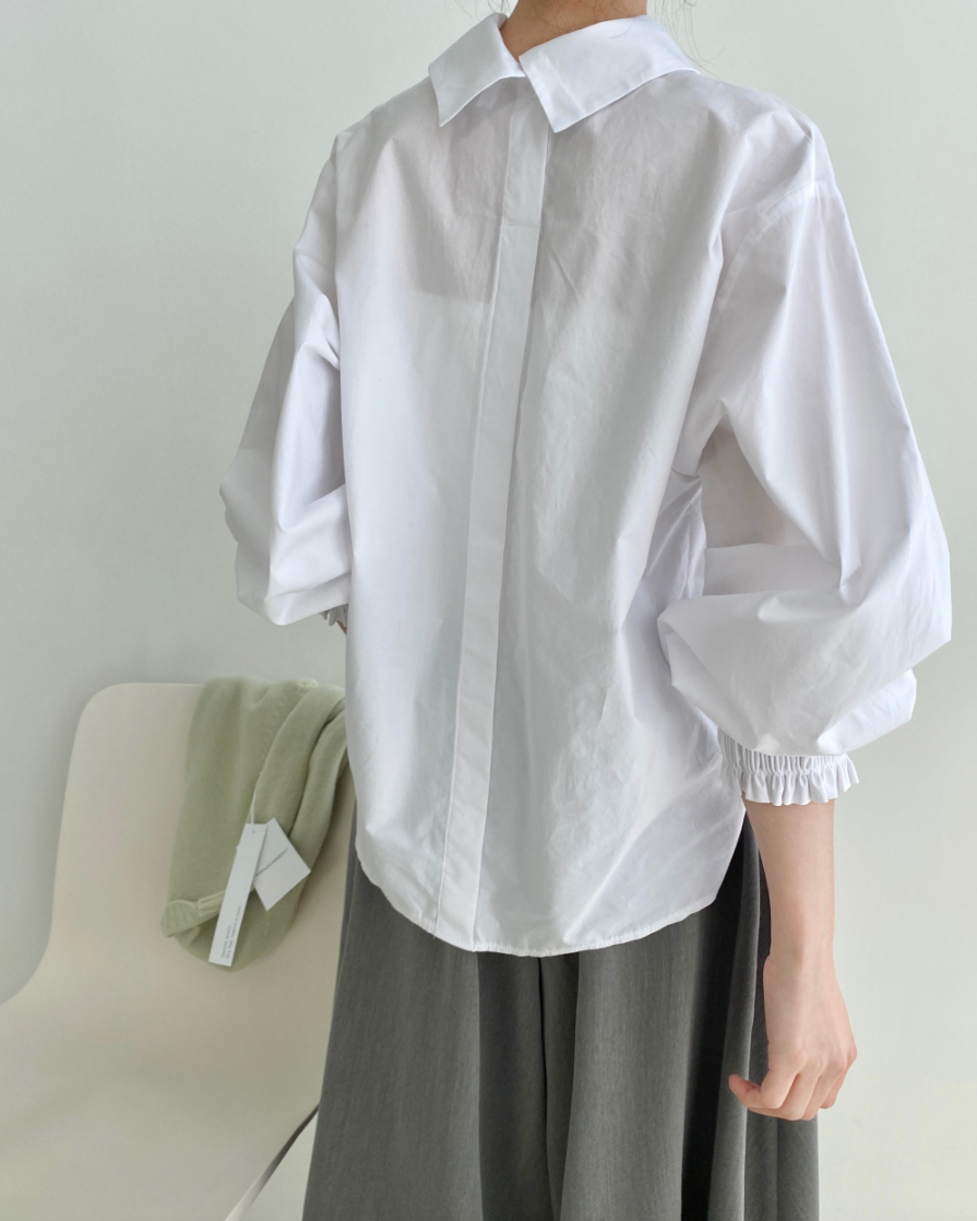 Cowl neck smock shirt