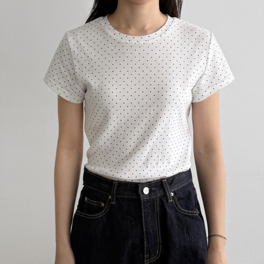 Dot cotton t-shirt