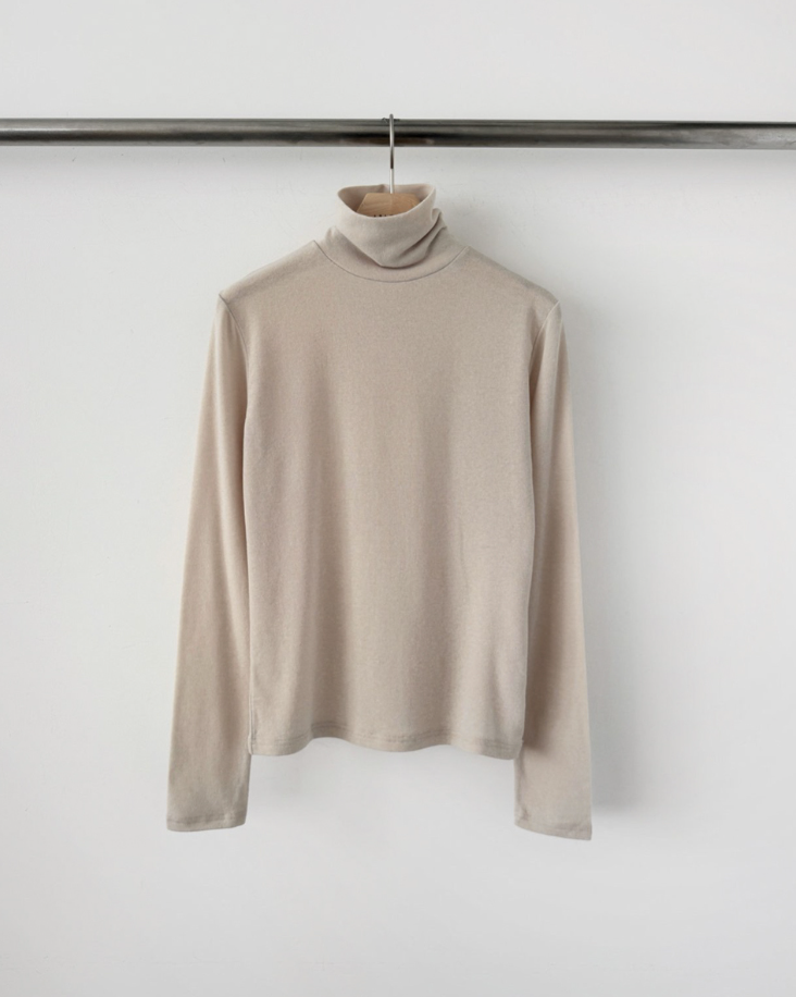 (F/W) Wool tencel high neck top