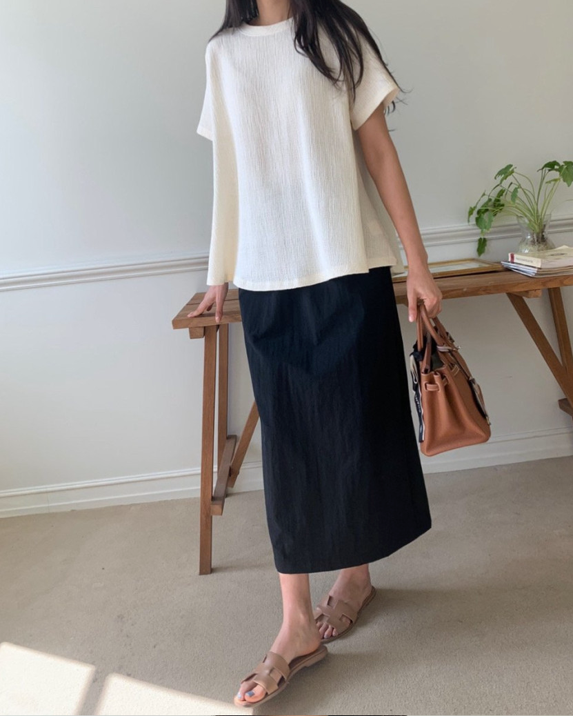 Flared cotton blouse