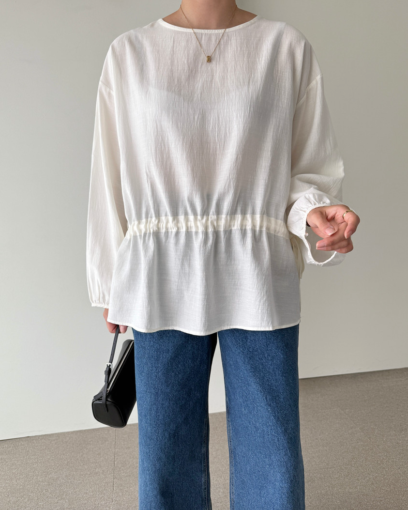 Waist string rayon blouse