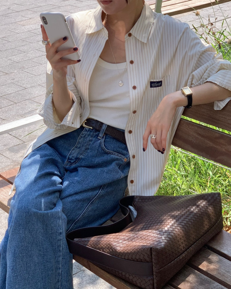 AREING boxy striped shirt