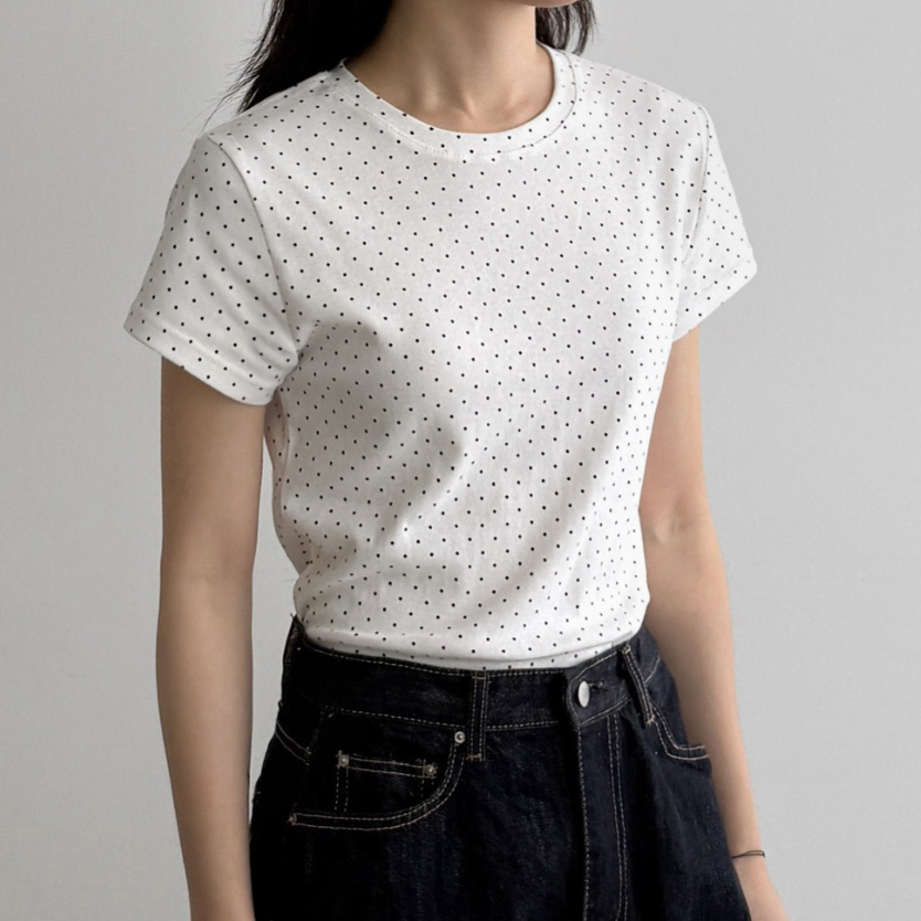 Dot cotton t-shirt