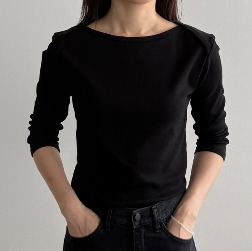 Boatneck slim T-shirt