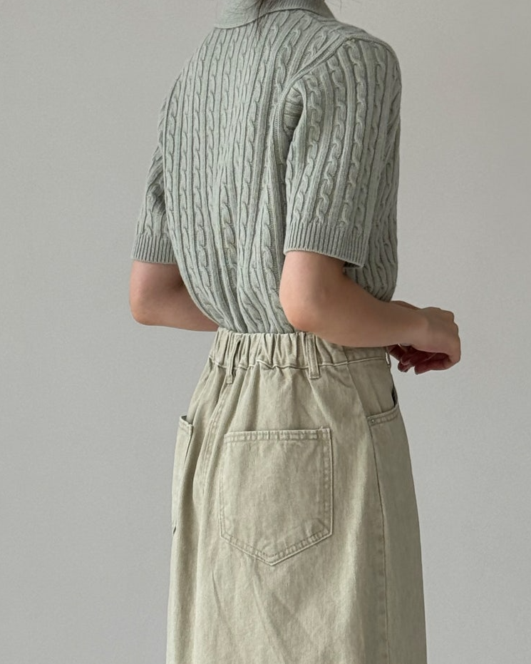 Bari A line cotton skirt