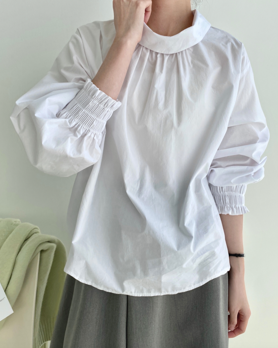 Cowl neck smock shirt