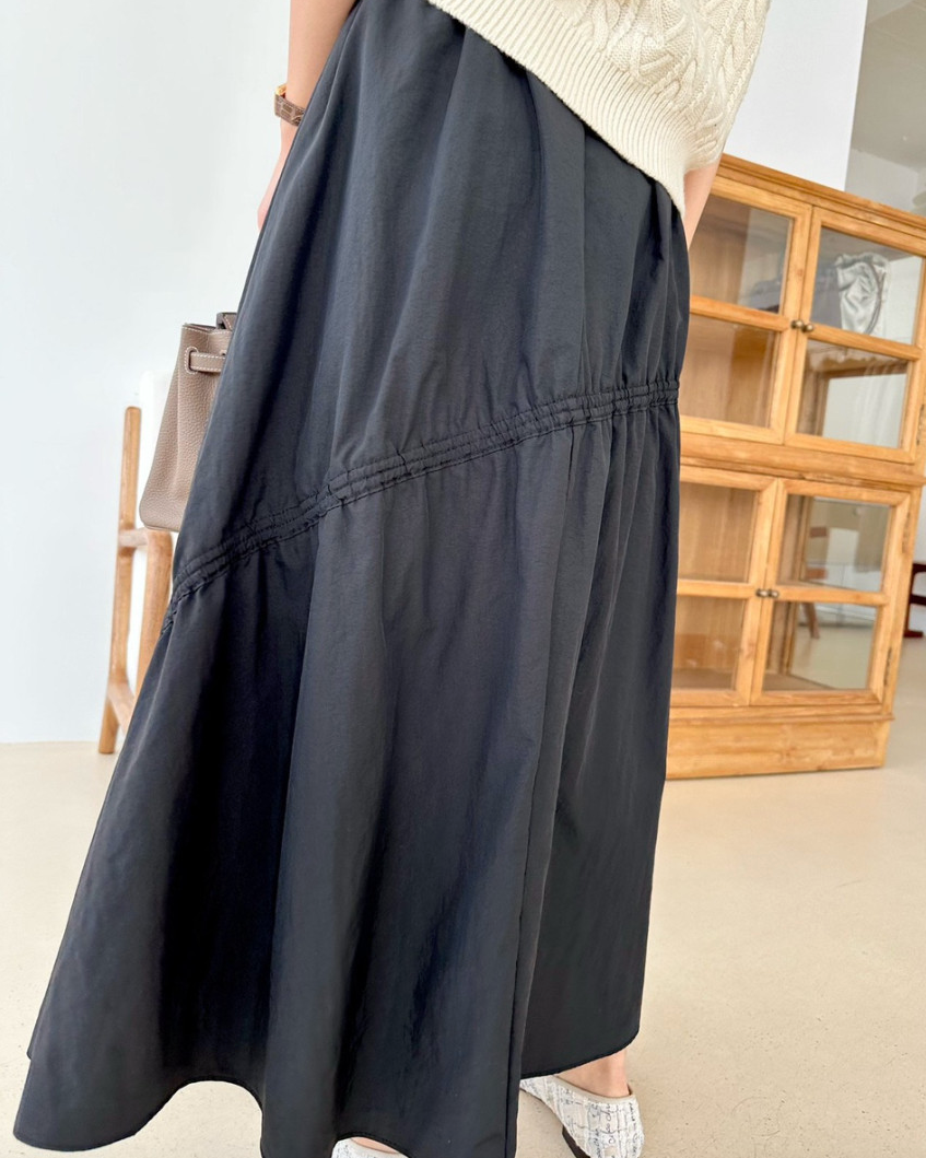 Nylon shirring skirt