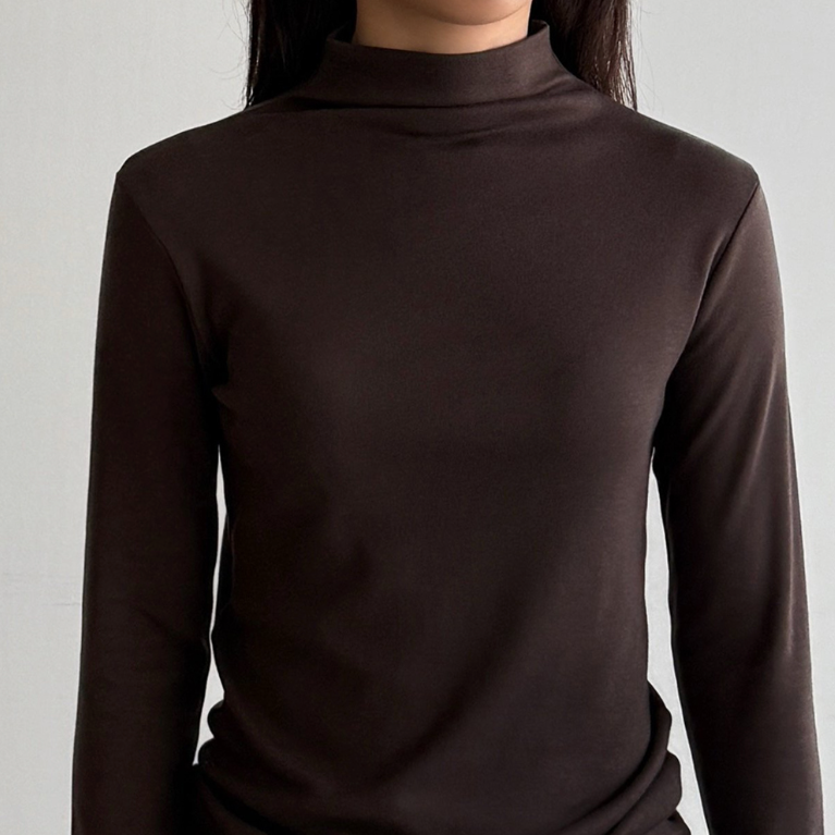 (F/W) Cotton-modal high neck top