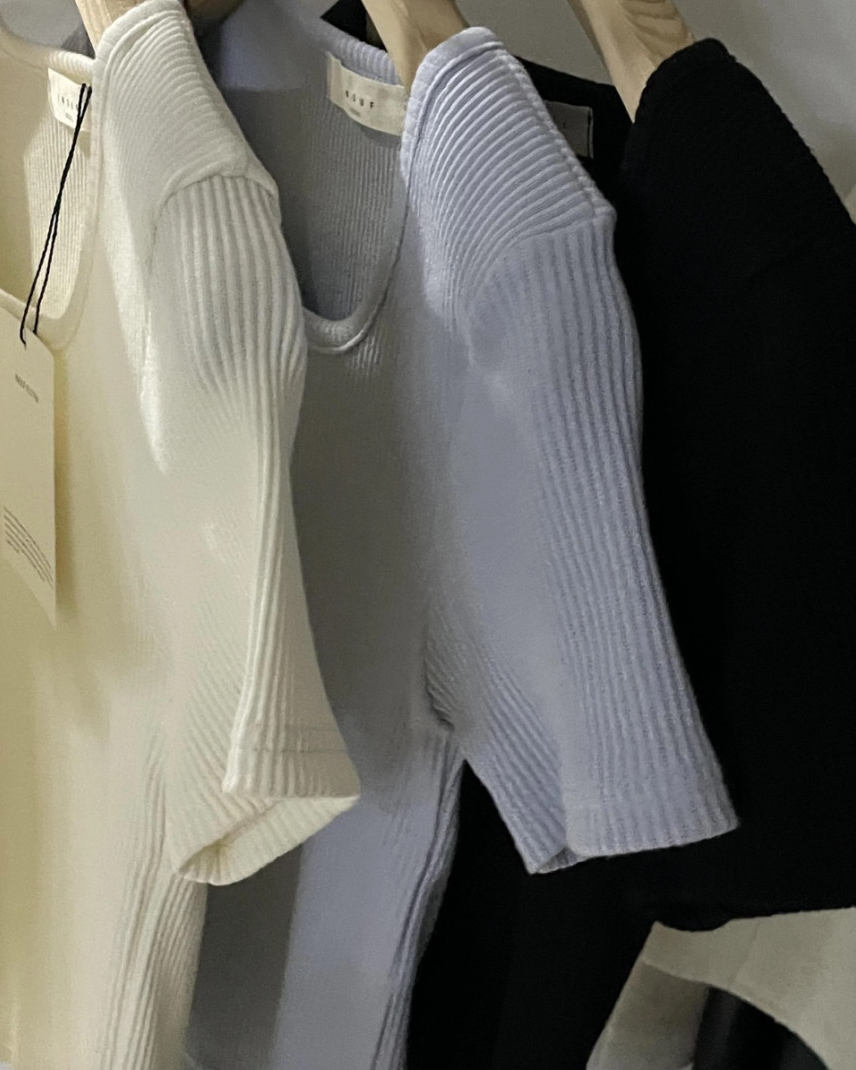 Ribbed square T-shirt