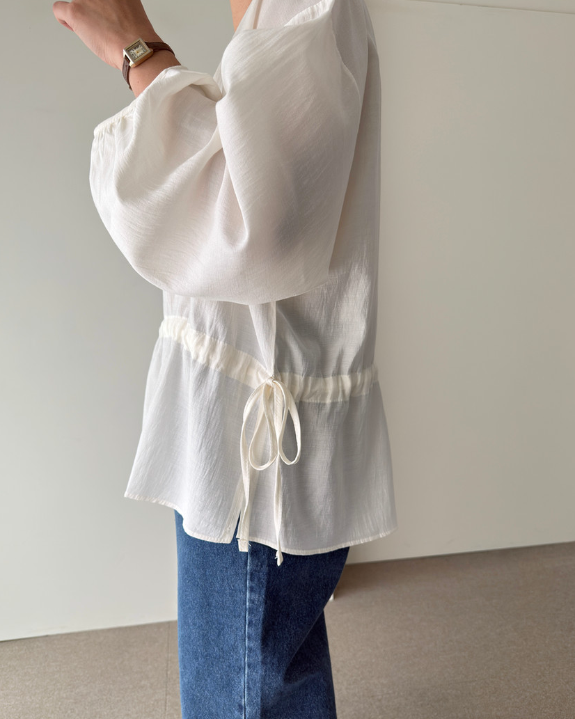 Waist string rayon blouse