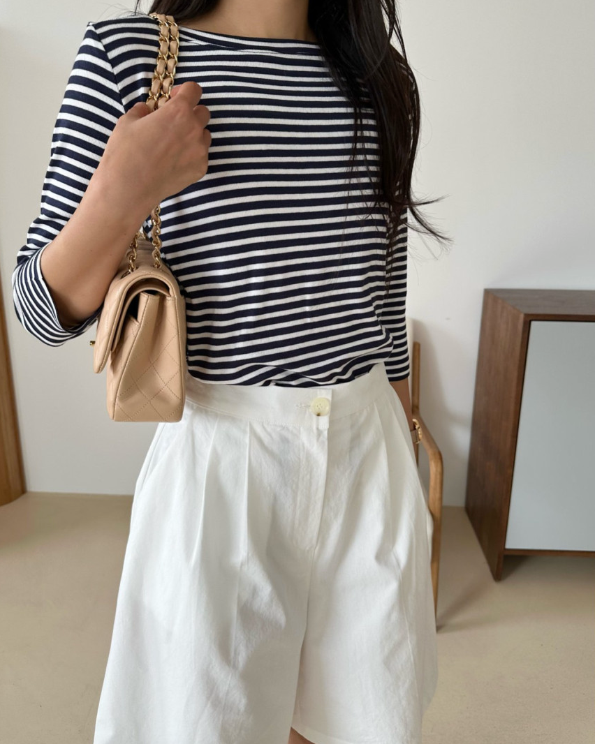 Boatneck striped tee