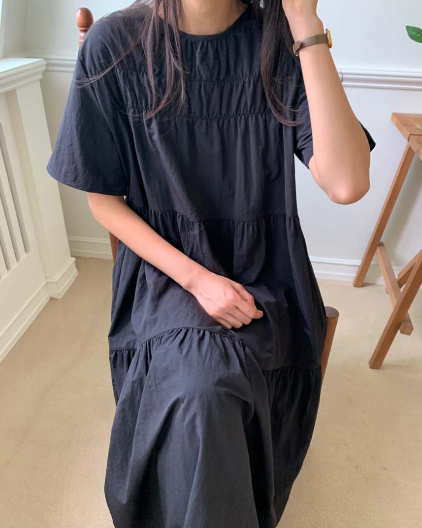Nylon smocked dress