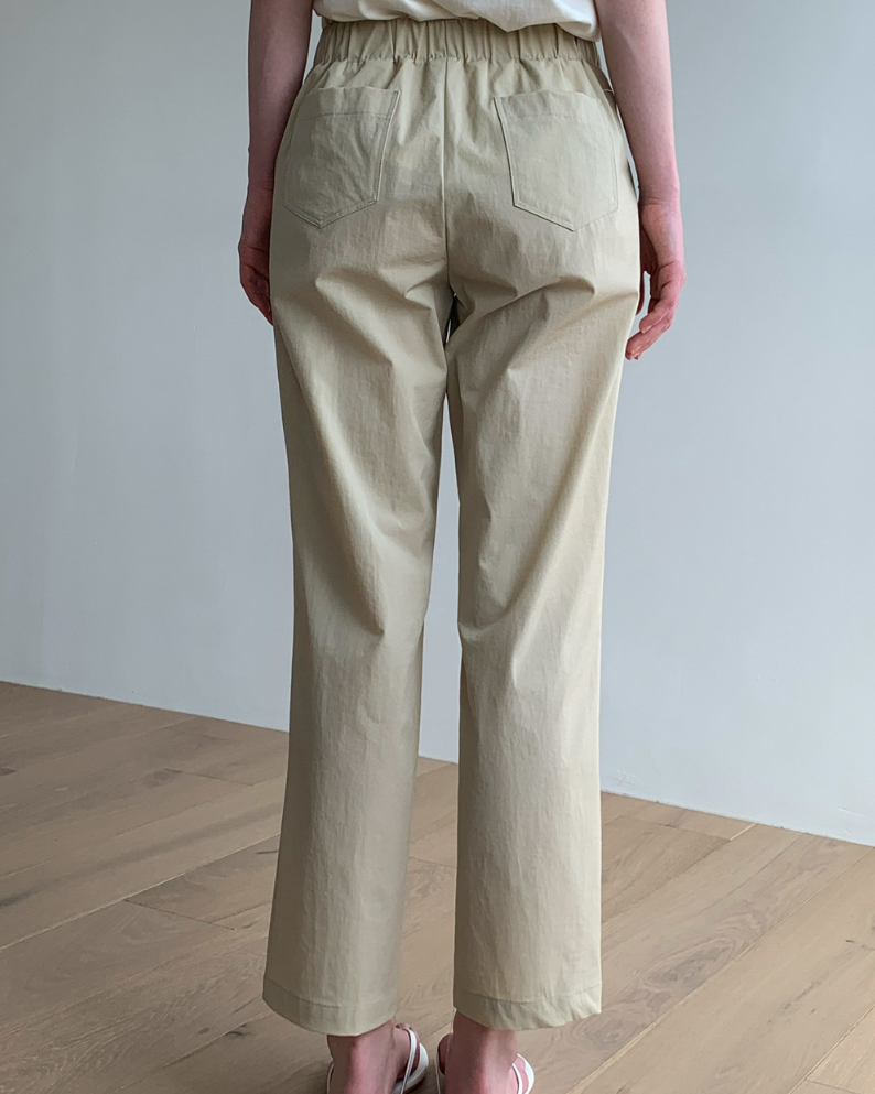 Nylon Straight-Leg Pants