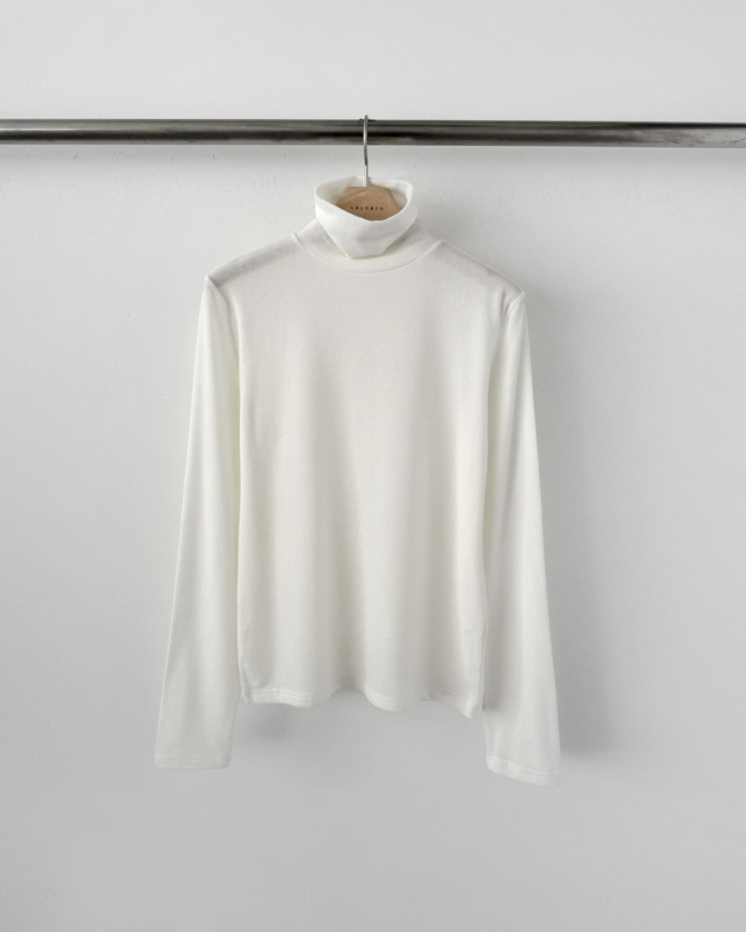 (F/W) Wool tencel high neck top