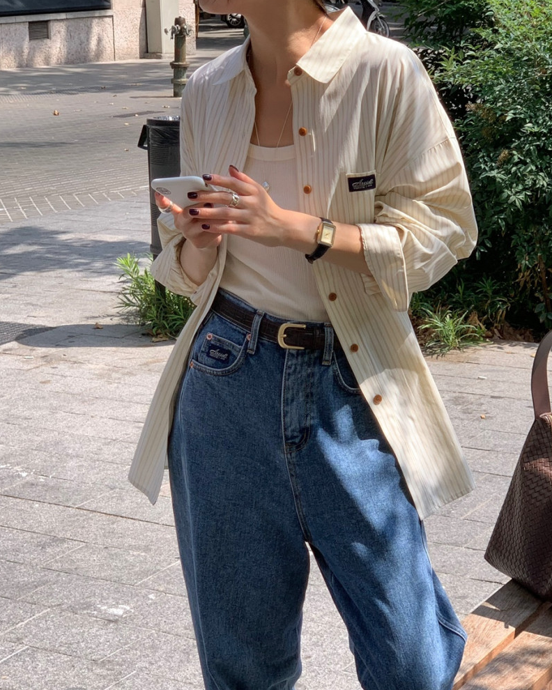 AREING boxy striped shirt