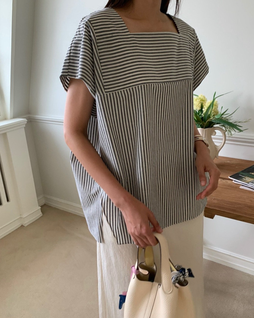 Striped tunic blouse