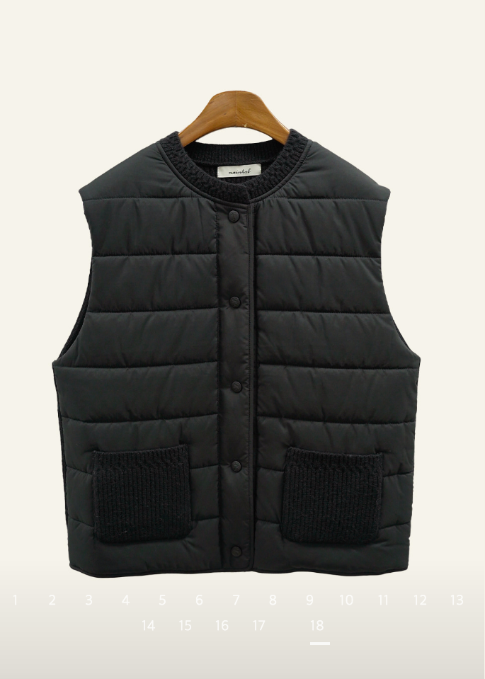 (F/W) Knitted-back down vest