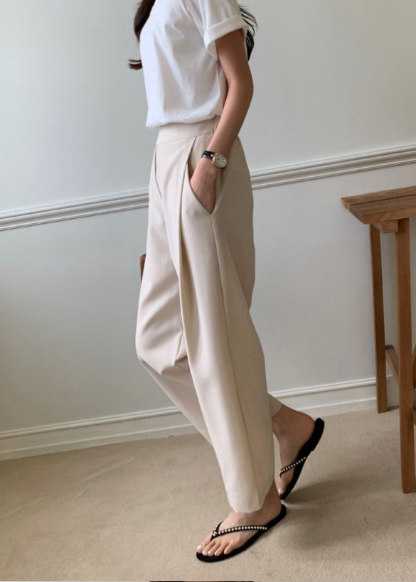 Summer pintuck slacks