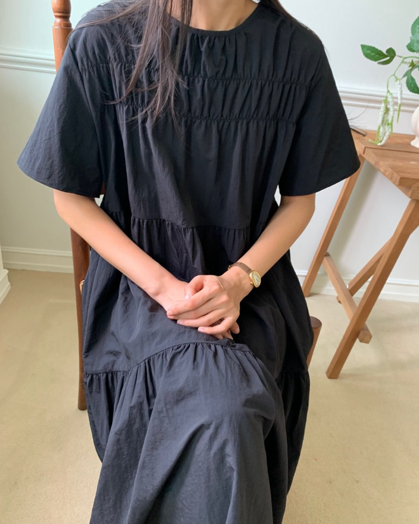 Nylon smocked dress