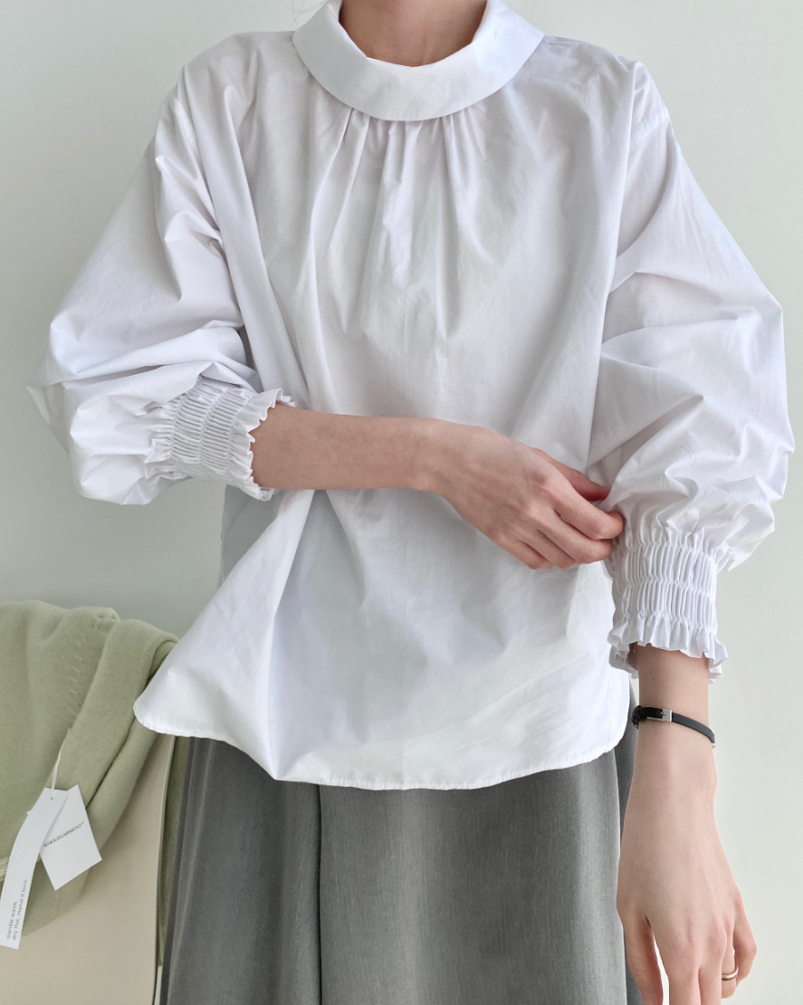 Cowl neck smock shirt