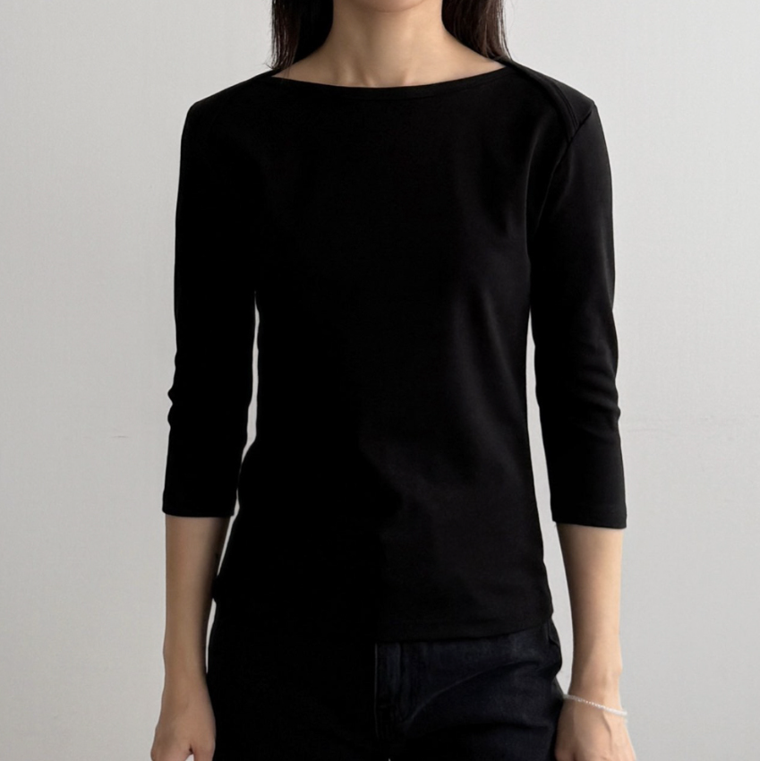 Boatneck slim T-shirt