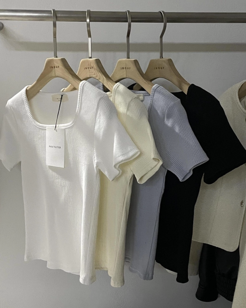 Ribbed square T-shirt