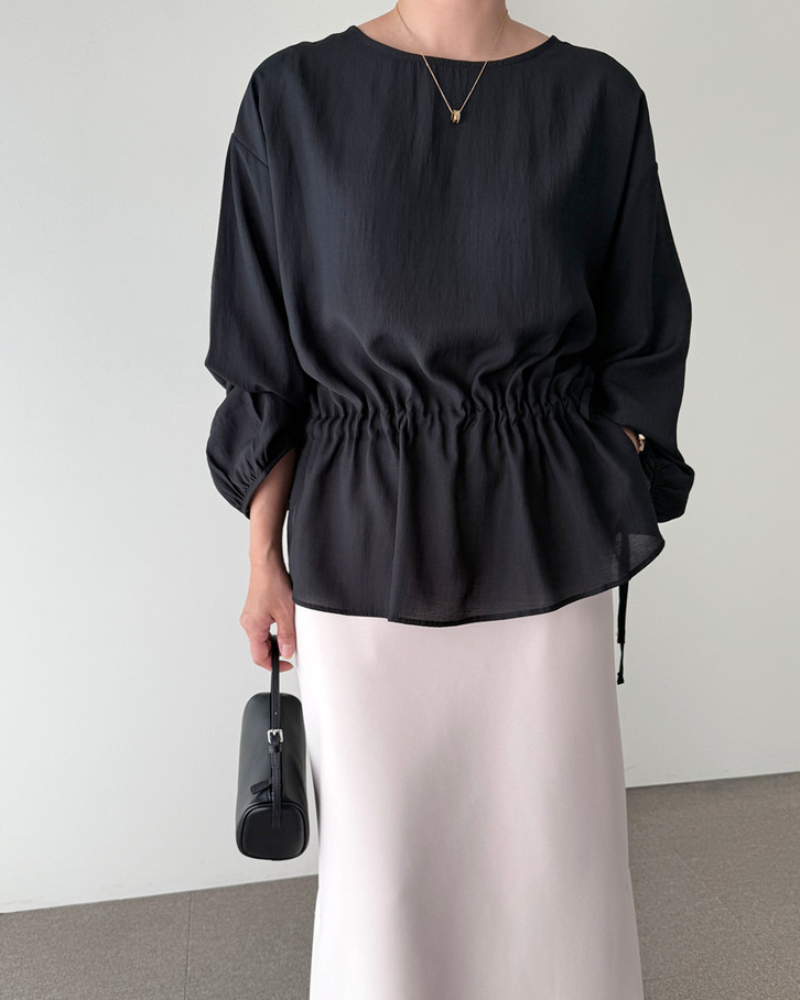 Waist string rayon blouse