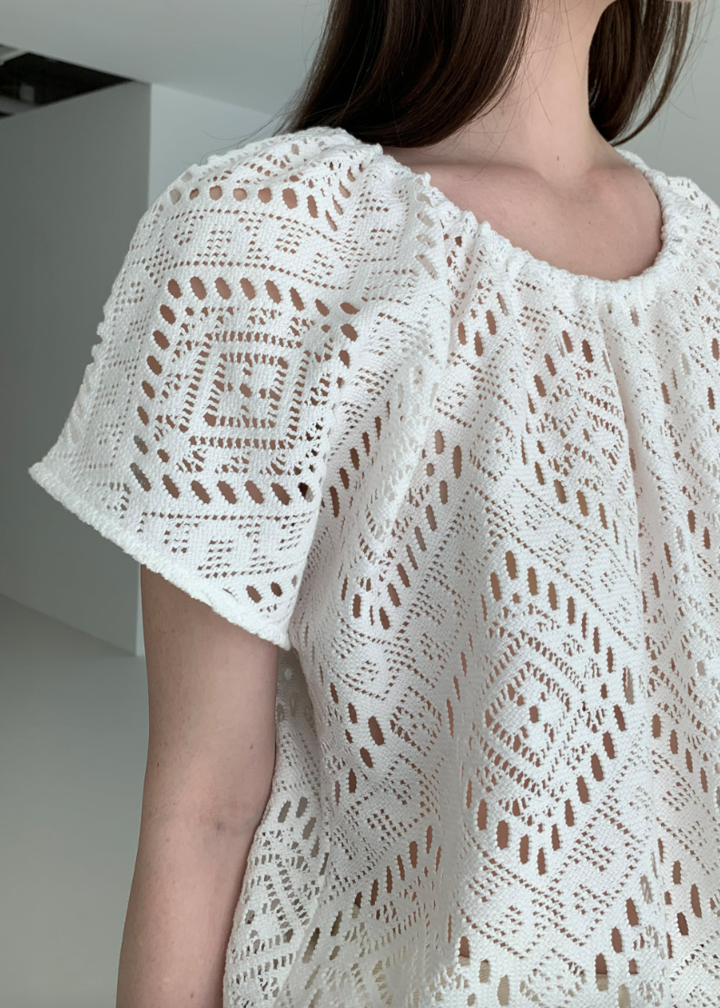 Eyelet knit top