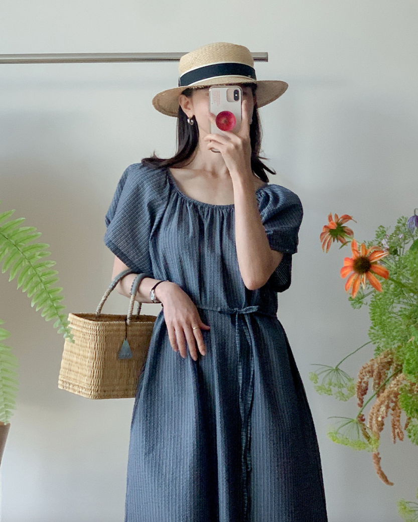 Seersucker striped dress