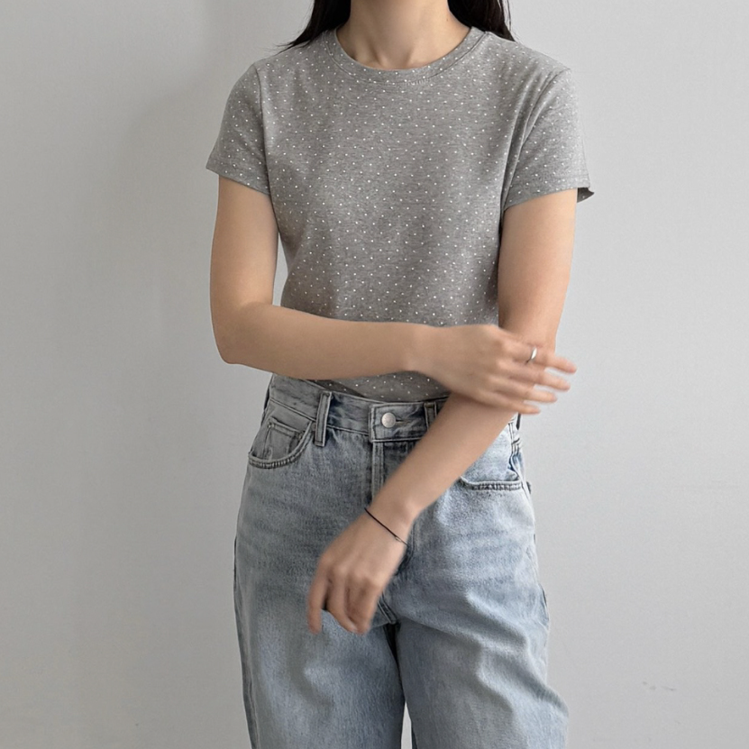 Dot cotton t-shirt