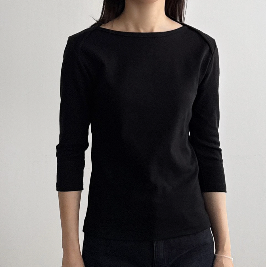 Boatneck slim T-shirt