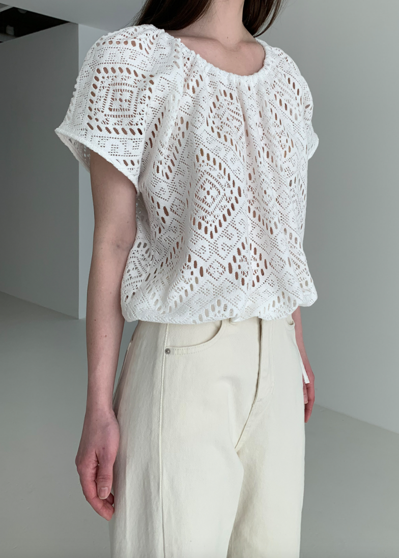 Eyelet knit top