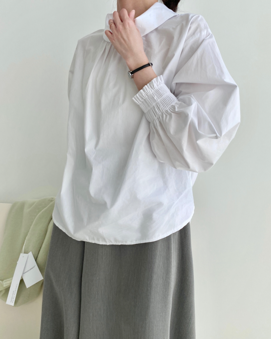 Cowl neck smock shirt