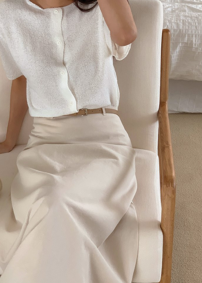 Cotton skirt with belt