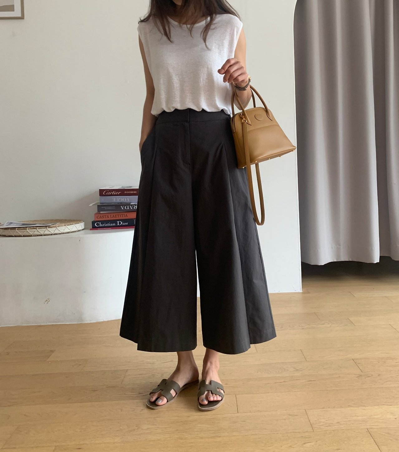 Pintuck wide pants