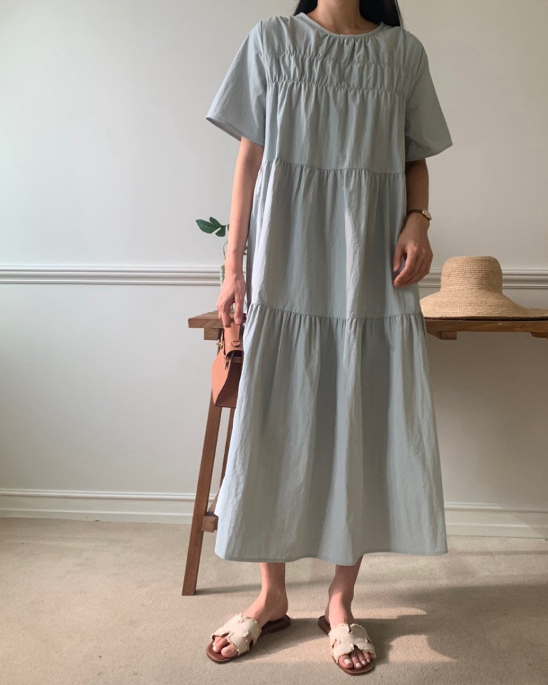 Nylon smocked dress