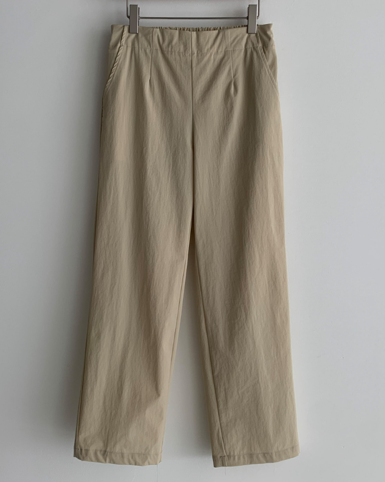 Nylon Straight-Leg Pants