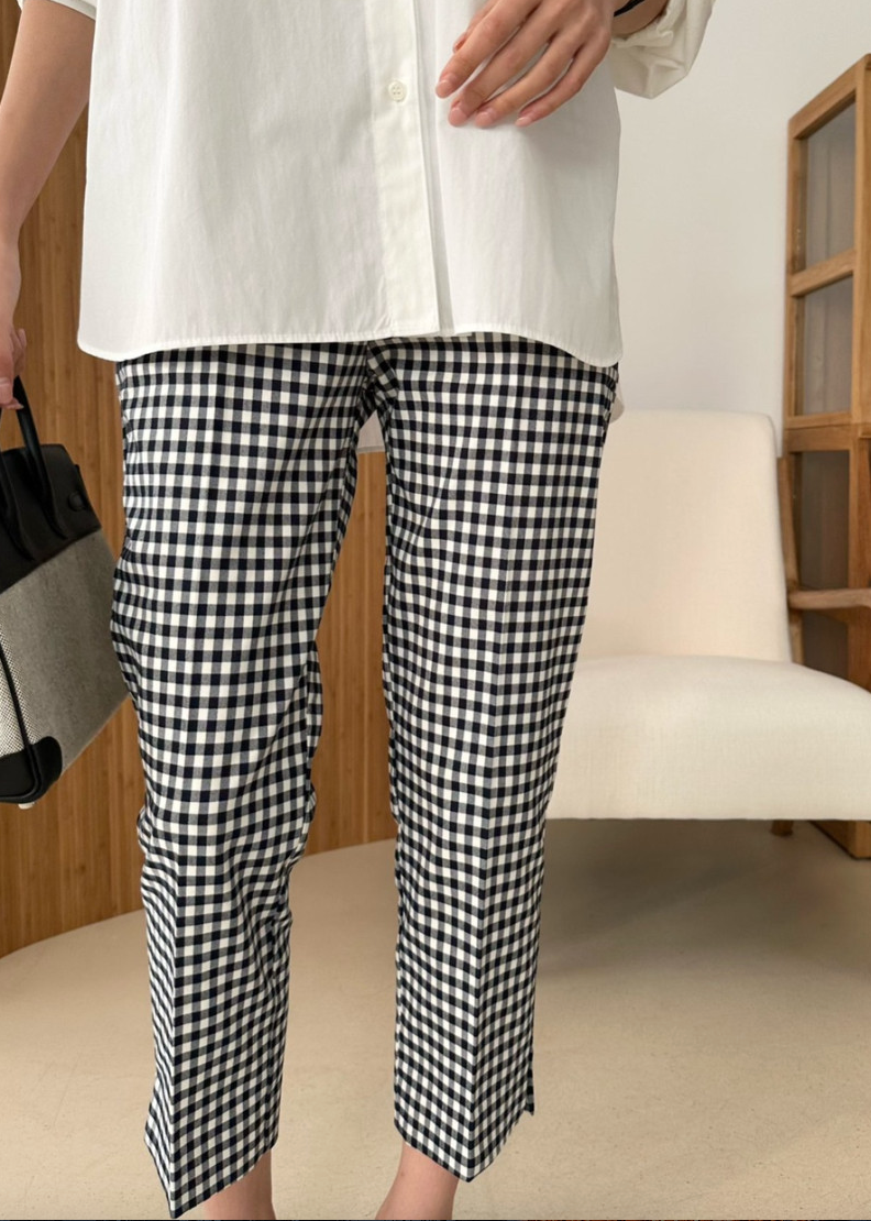 Checkered cropped pants
