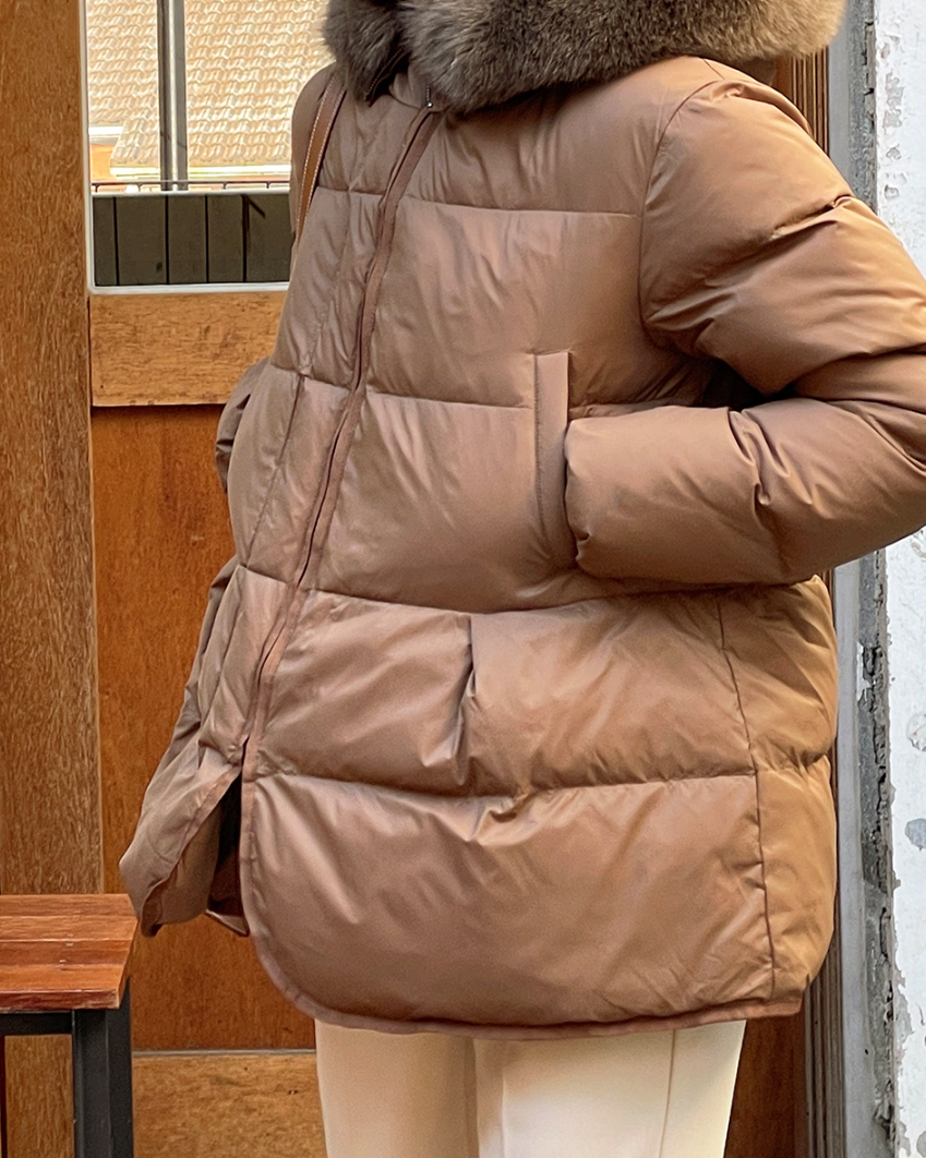 (F/W) Fox fur duck down jacket