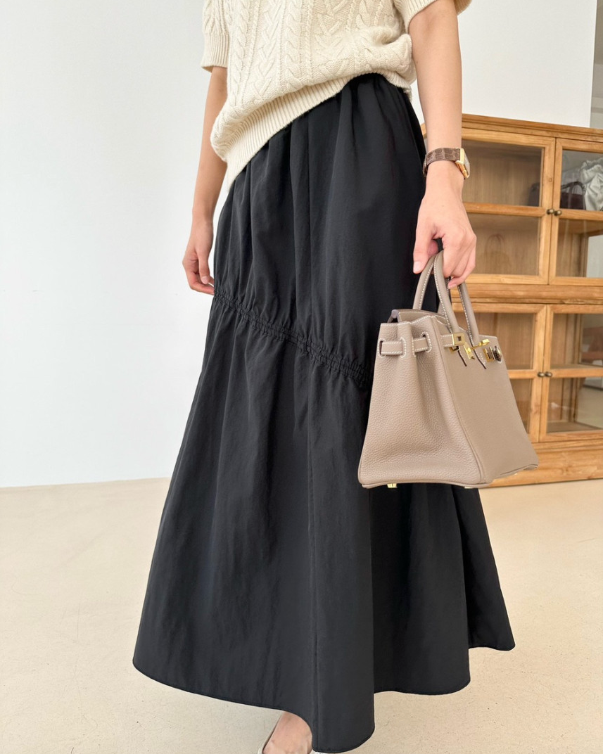 Nylon shirring skirt