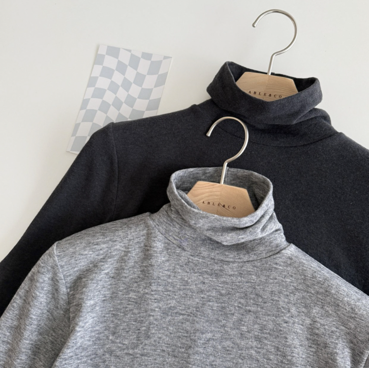 (F/W) Wool tencel high neck top