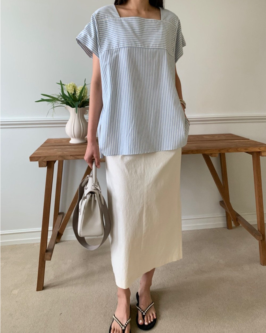 Striped tunic blouse