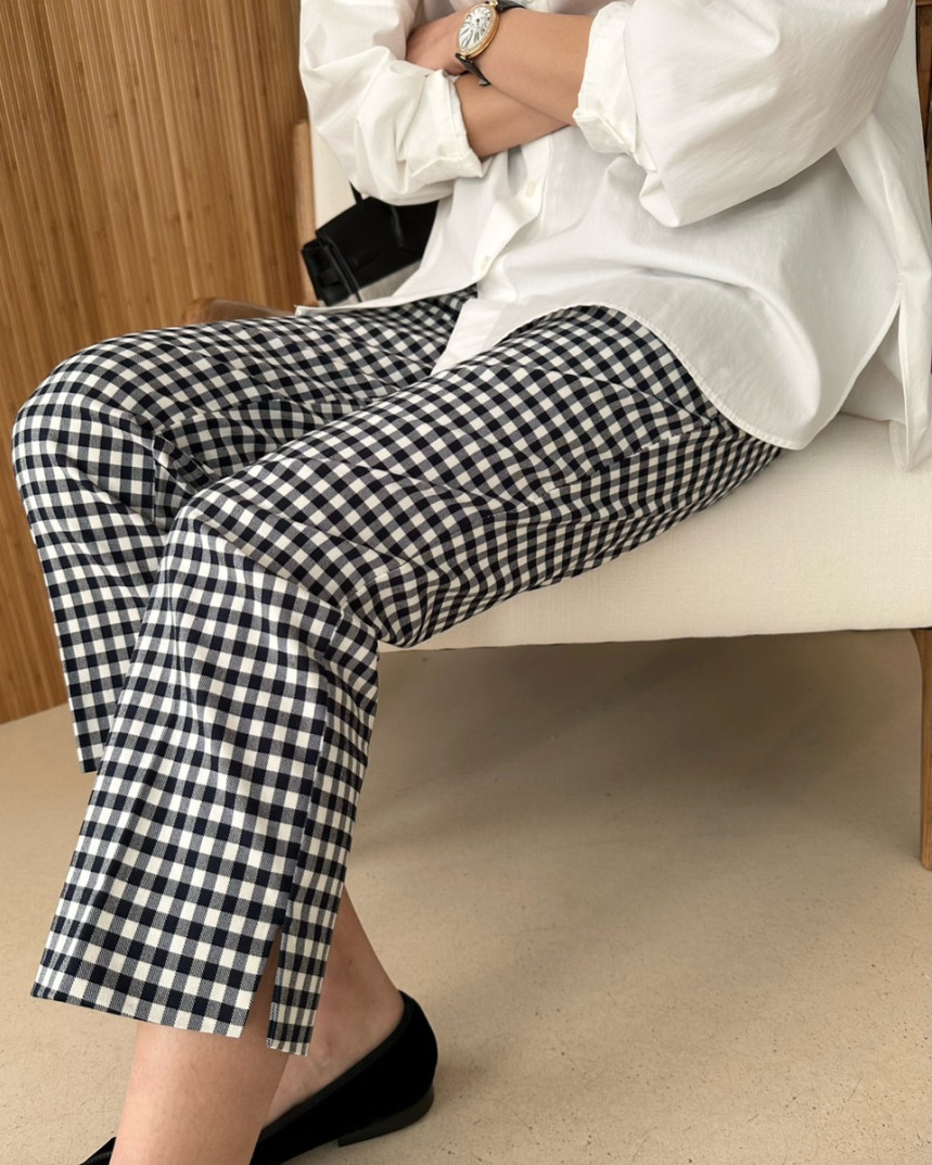 Checkered cropped pants