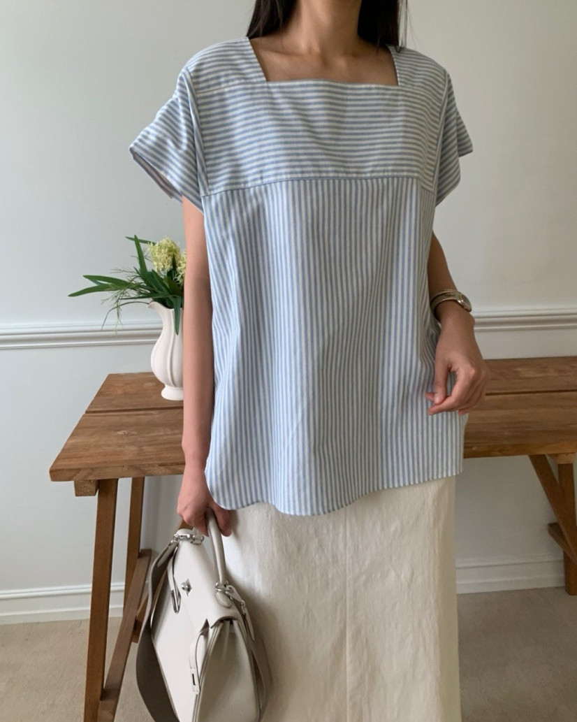 Striped tunic blouse
