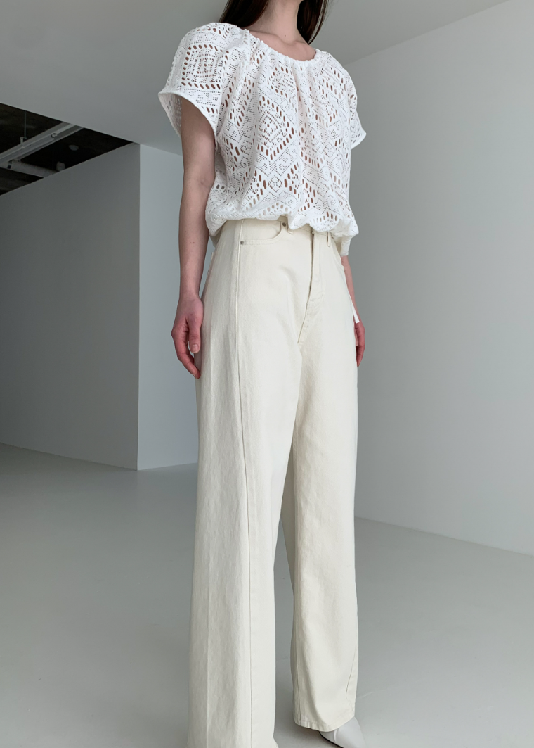 Eyelet knit top