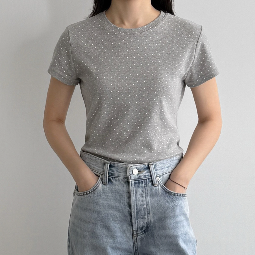 Dot cotton t-shirt