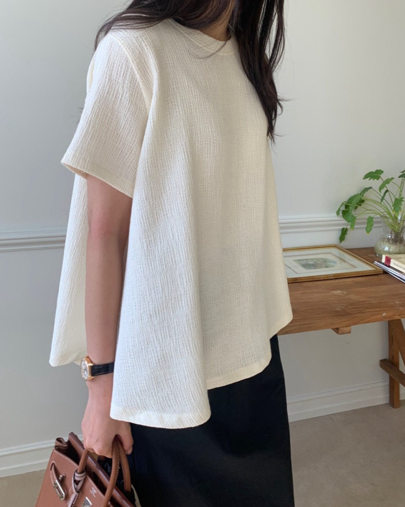 Flared cotton blouse