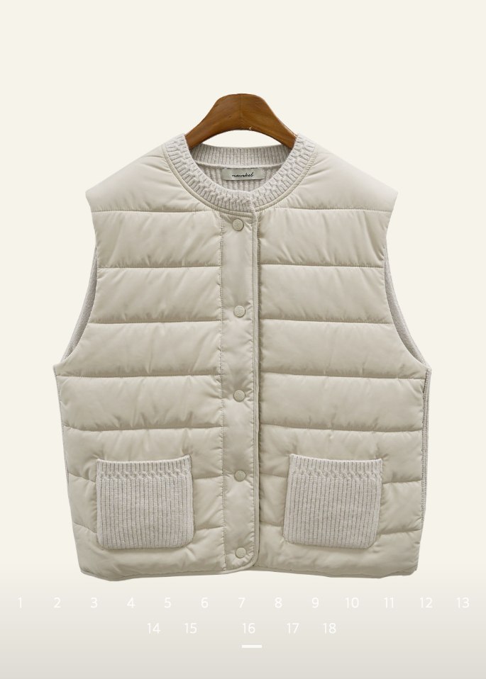 (F/W) Knitted-back down vest